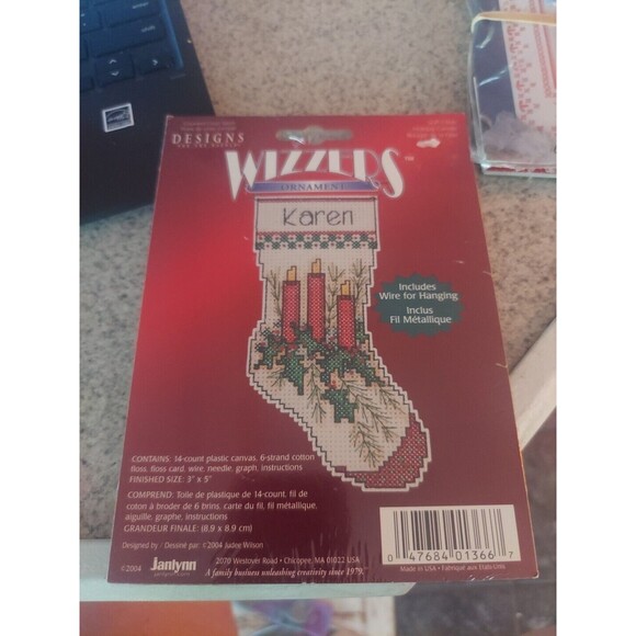 Janlynn Wizzers Ornament Counted Cross Stitch Holiday Candle Christmas 14 Count - Picture 1 of 3